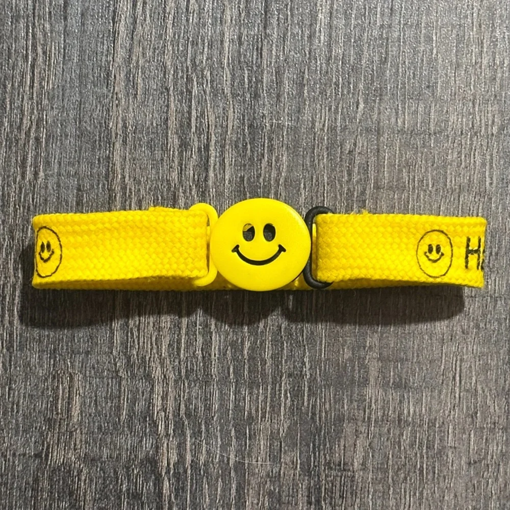 💞 Yellow Have A Nice Day! Smiley Face Clip Kids Soft Bracelet
